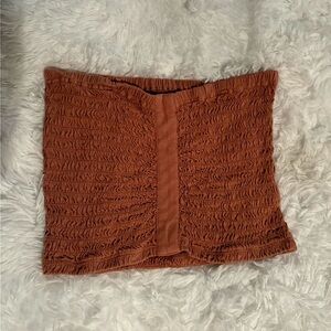 American Eagle Rust Smocked Tube Top